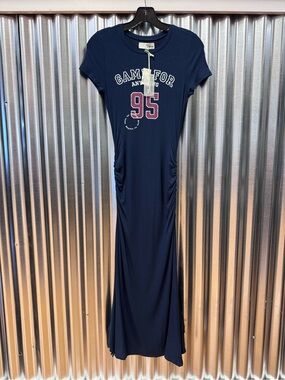 Anthropologie Daily Practice Navy Blue Short Sleeve T-Shirt Maxi Dress Sporty